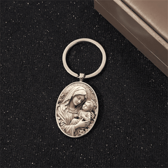 Retro Virgin Mary Keychain