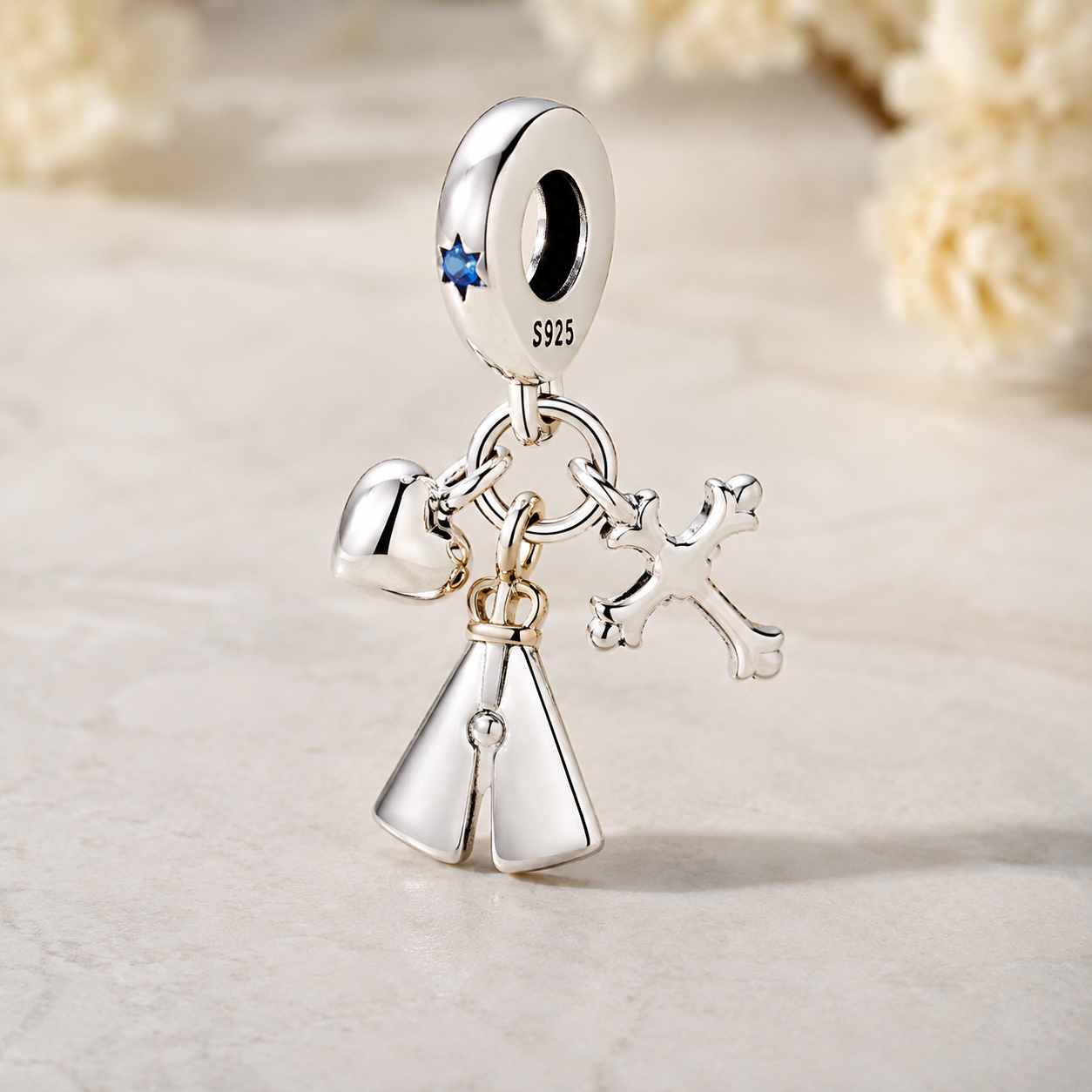 Blue Sky Mother Charm — 925 Silver