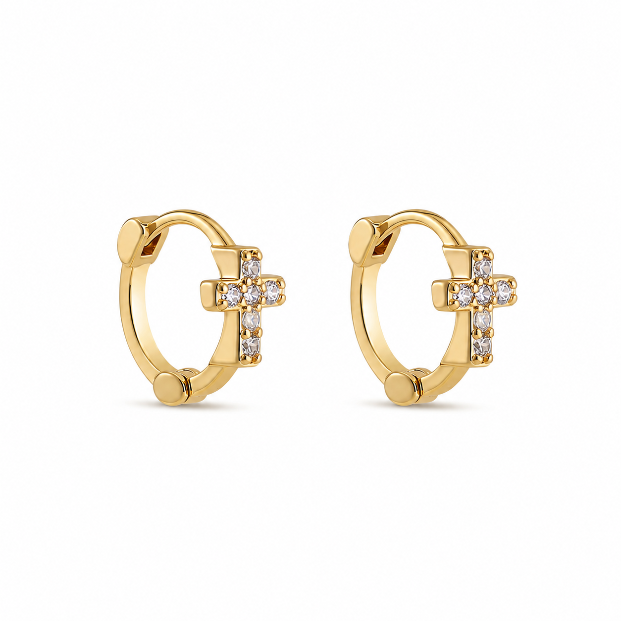 Shine of the Cross Huggie Earrings
