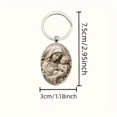 Retro Virgin Mary Keychain