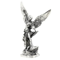 Archangel Saint Michael – Silver Statue of Protection and Divine Justice