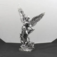 Archangel Saint Michael – Silver Statue of Protection and Divine Justice