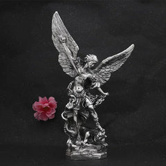 Archangel Saint Michael – Silver Statue of Protection and Divine Justice