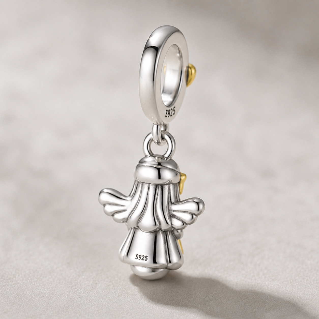 Heavenly Guardian Angel Charm — 925 Silver