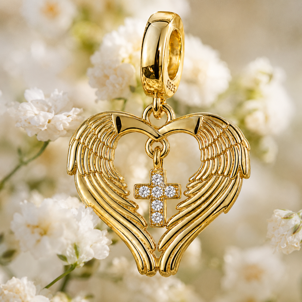 Angel Wings Charm 18k Gold Plated