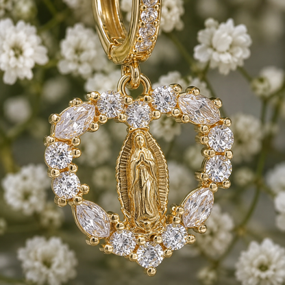 Grace of Guadalupe Heart Earrings