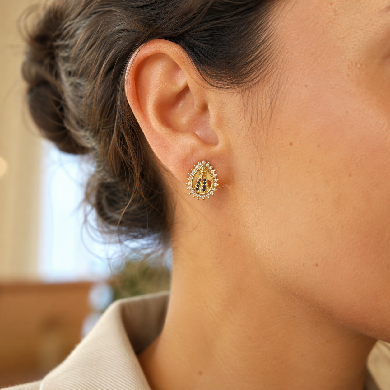 Virgin Mary Teardrop Earrings