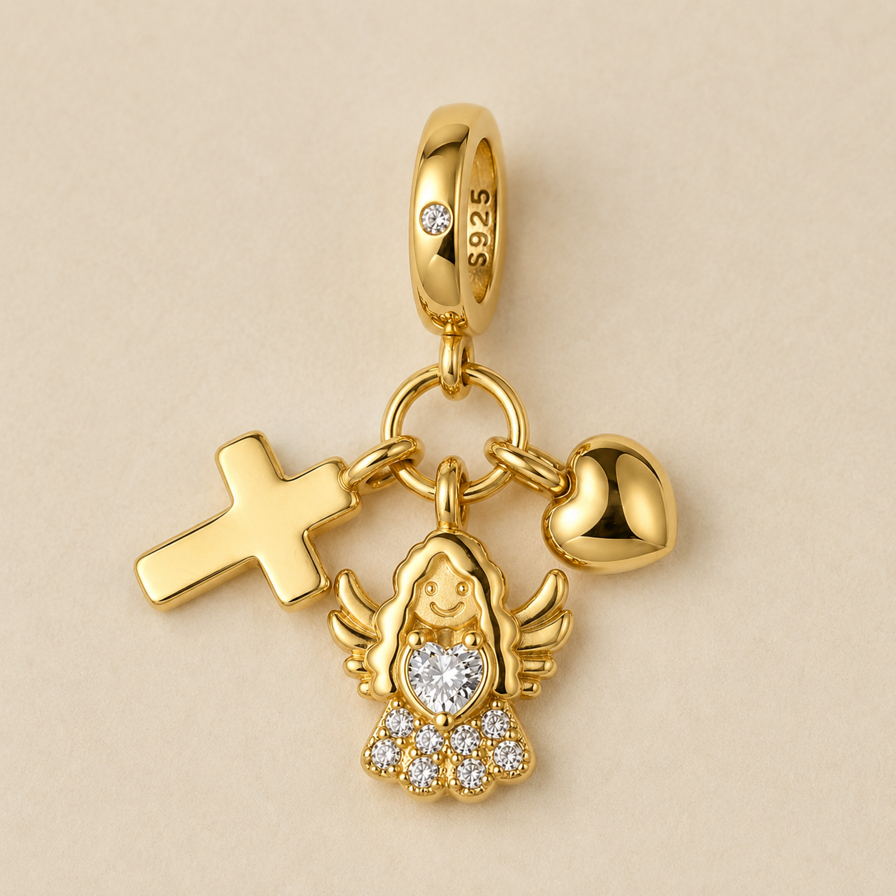 Angel of the Promise Charm 18k Gold Plated