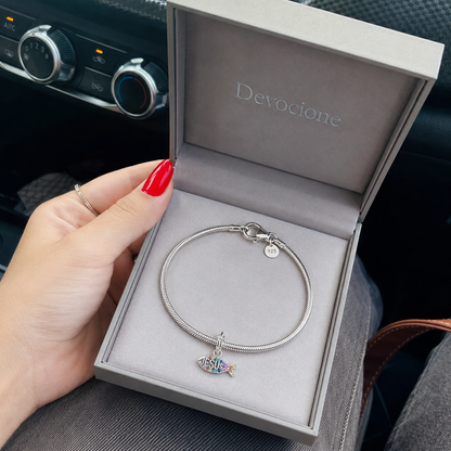Rainbow Name of Jesus Charm — 925 Silver