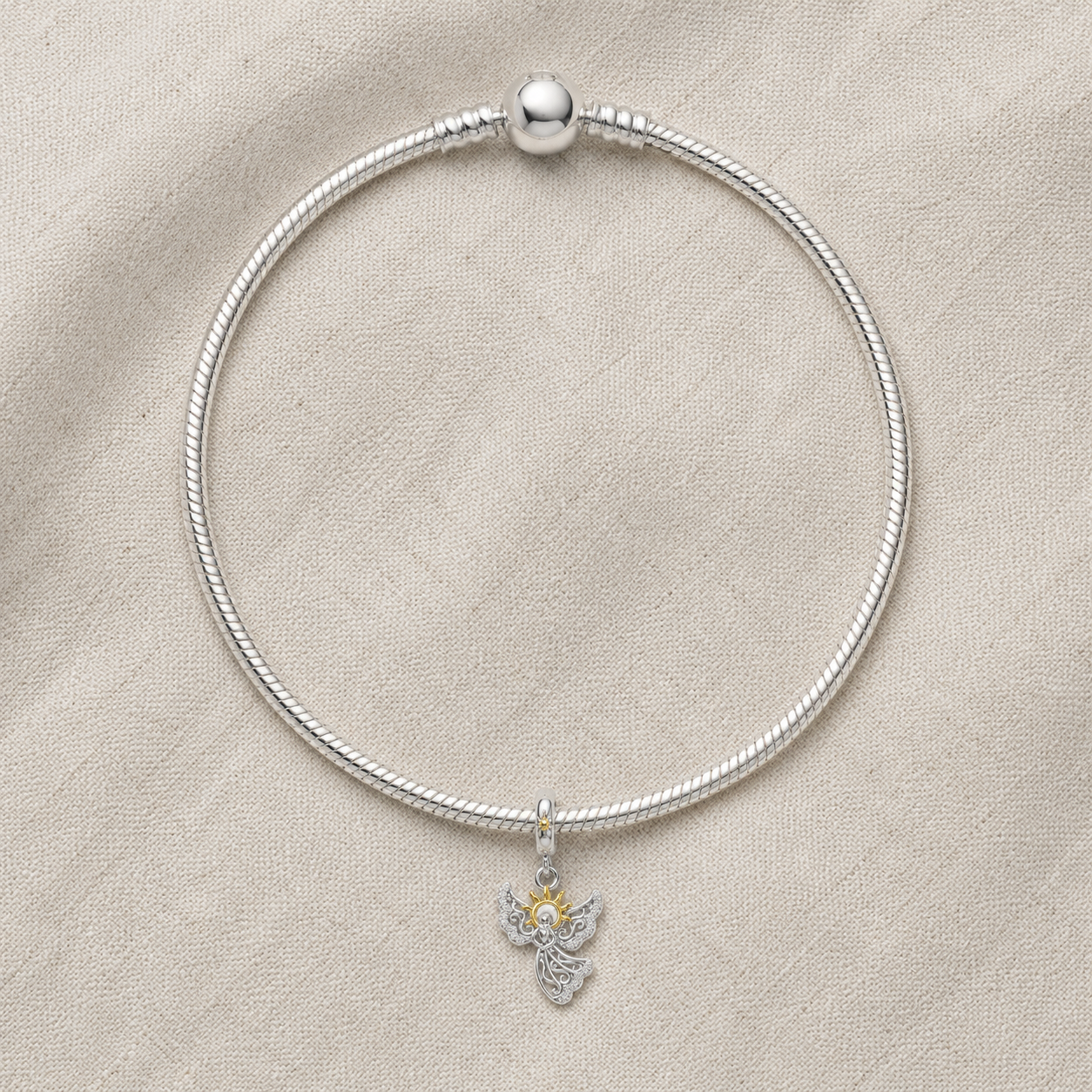 Angel of the Sun Charm 925 Silver