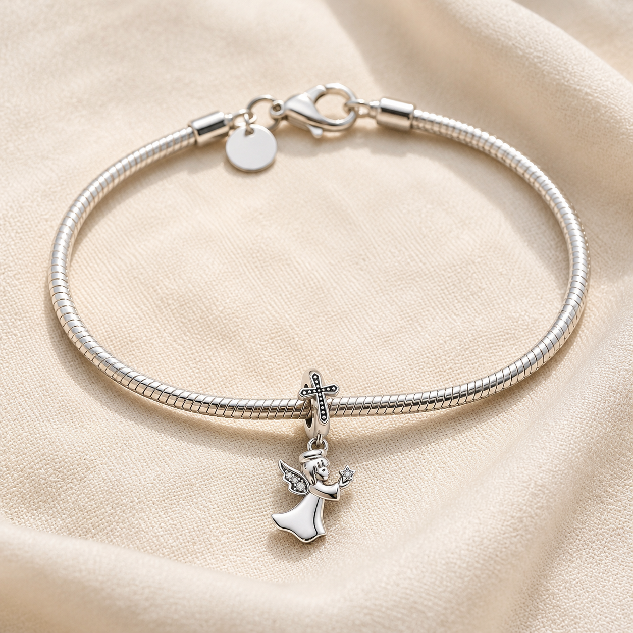 Angel with Star Charm 925 Silver