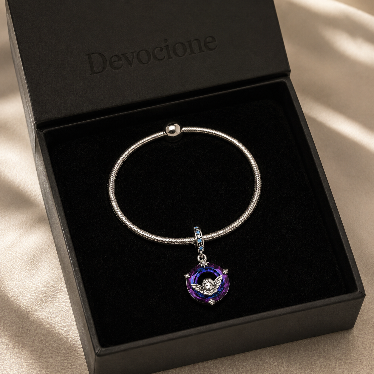Celestial Star Cherub Charm 925 Silver