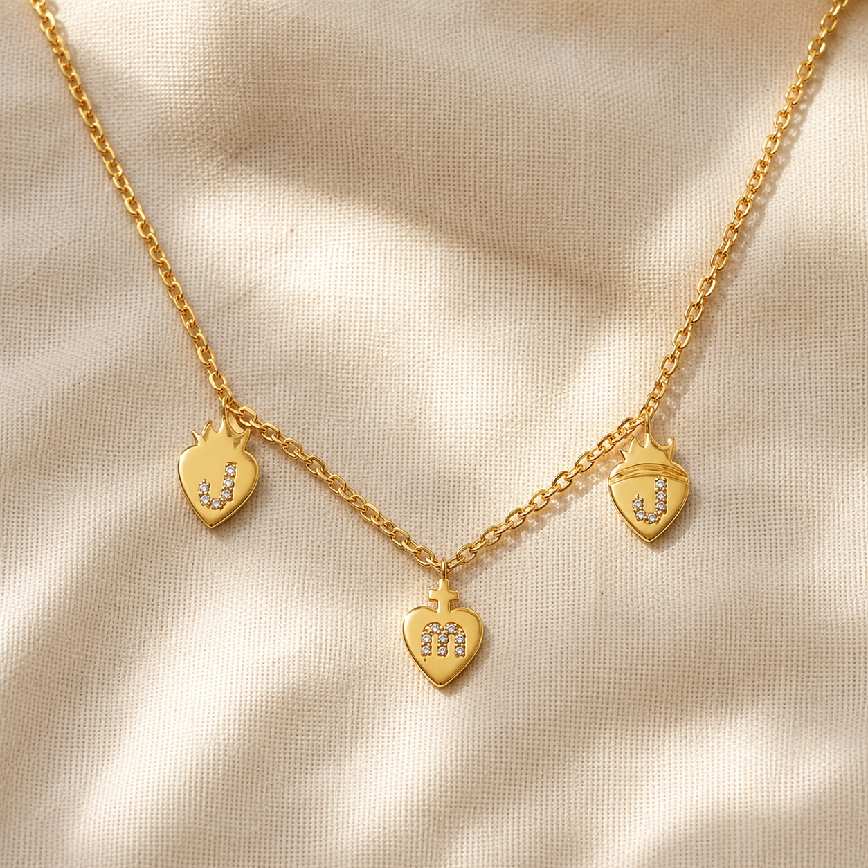 Three Hearts JMJ Necklace