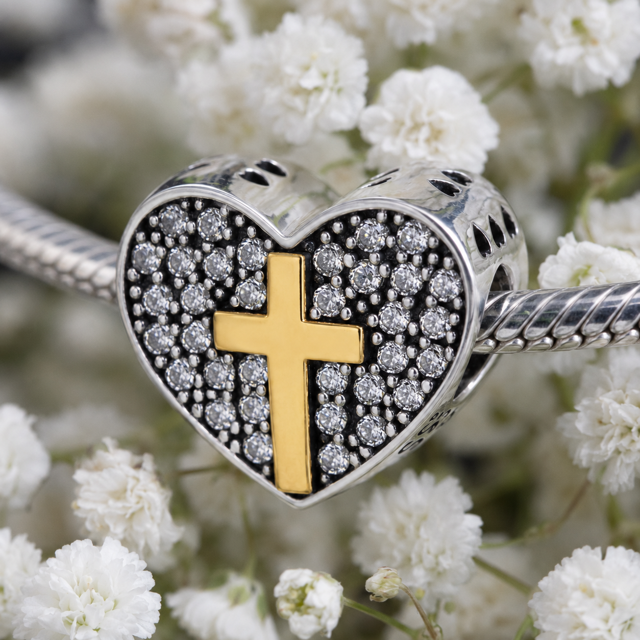 Consecrated Heart Charm 925 Silver