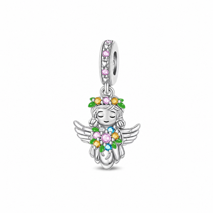 Angel of Flowers Charm 925 Silver