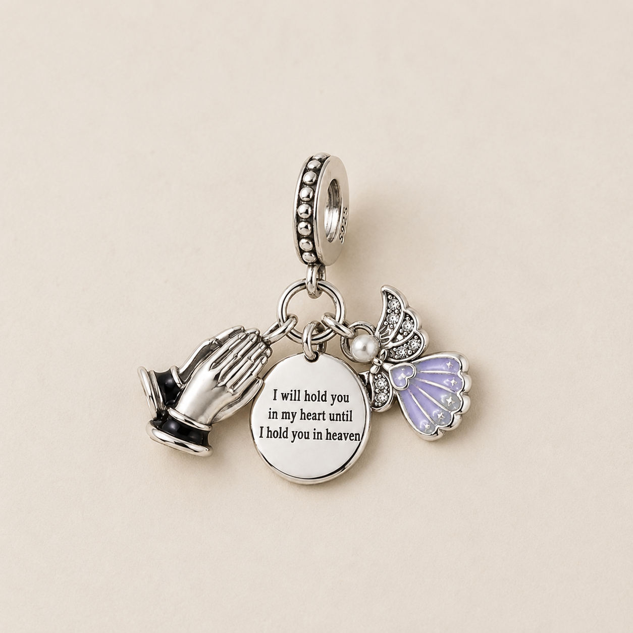 Until I Hold You in Heaven Charm 925 Silver