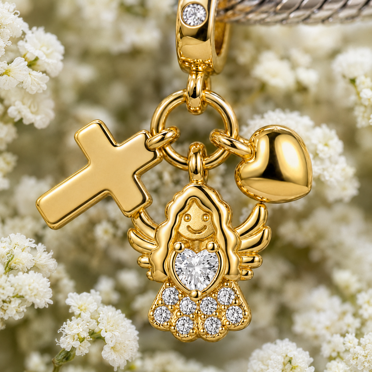 Angel of the Promise Charm 18k Gold Plated