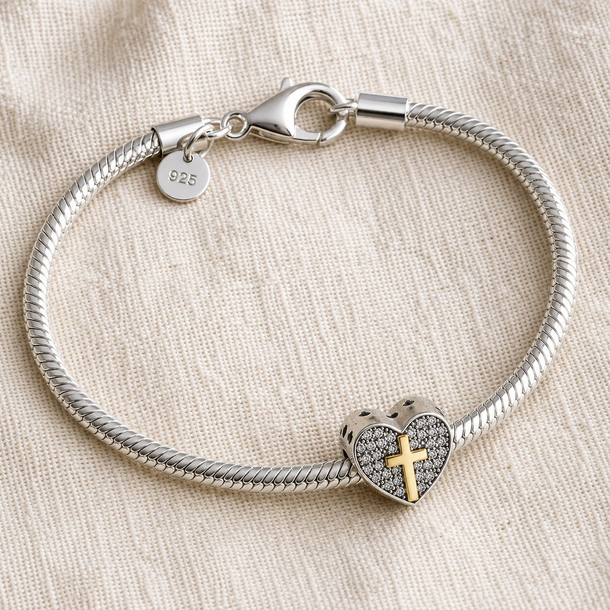 Consecrated Heart Charm 925 Silver