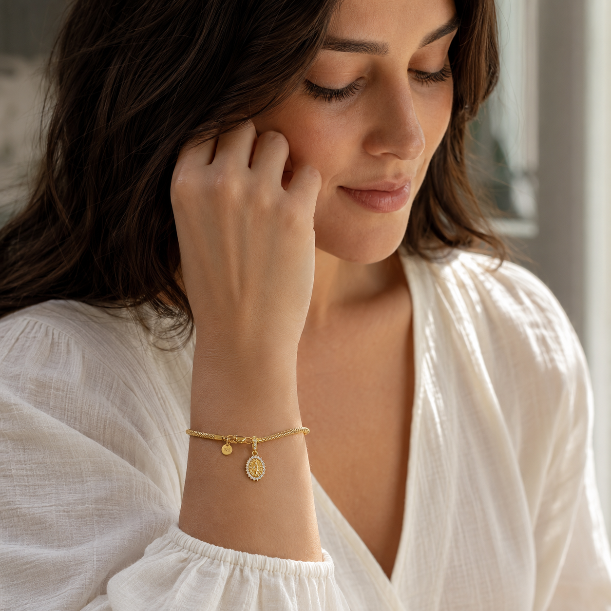Miracle of Guadalupe Charm 18k Gold Plated