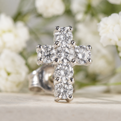 Brilliant Faith Cross Studs