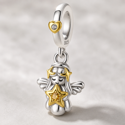 Heavenly Guardian Angel Charm — 925 Silver