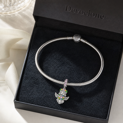 Angel of Flowers Charm 925 Silver