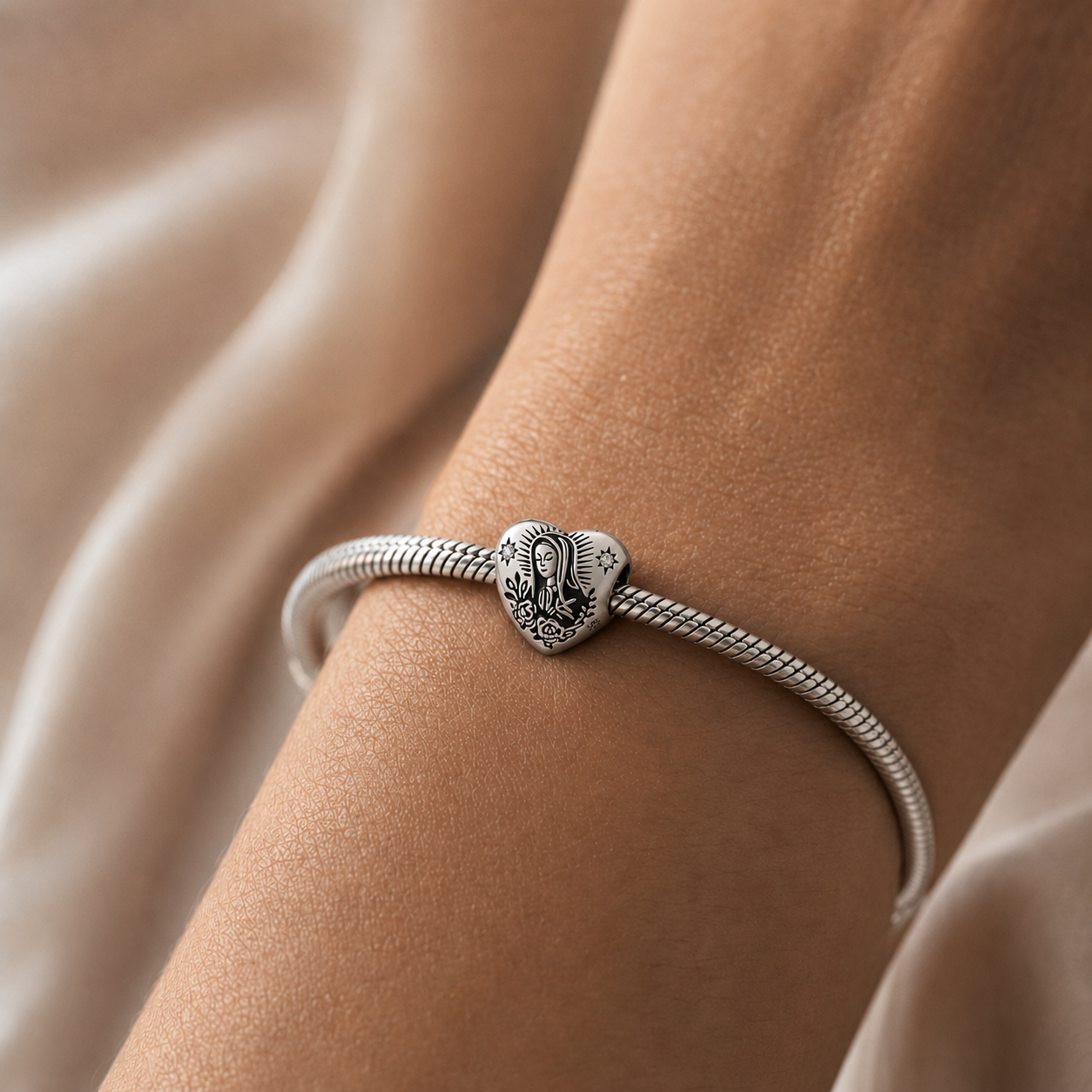 Our Lady of Guadalupe Patroness Charm — 925 Silver