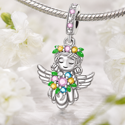 Angel of Flowers Charm 925 Silver