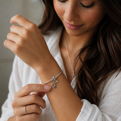 Blue Sky Mother Charm — 925 Silver
