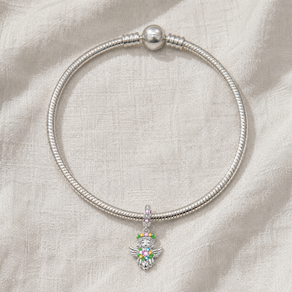 Angel of Flowers Charm 925 Silver
