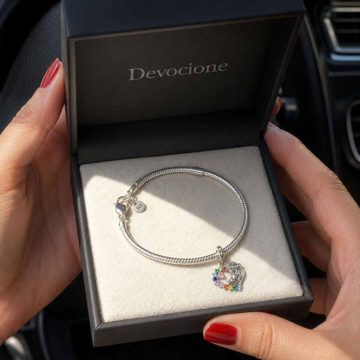 Mary, Refuge of the Heart Charm 925 Silver