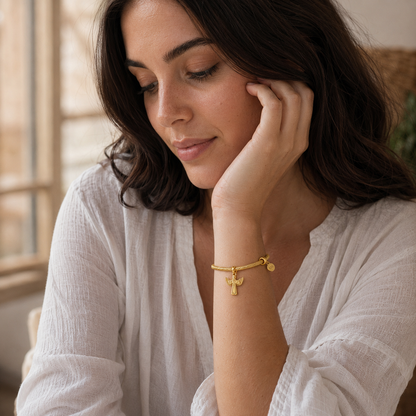 Wings of Jesus Charm 18k Gold Plated