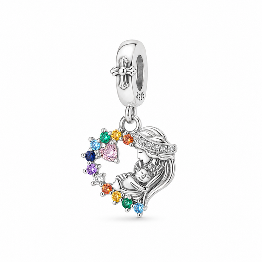 Mary, Refuge of the Heart Charm 925 Silver