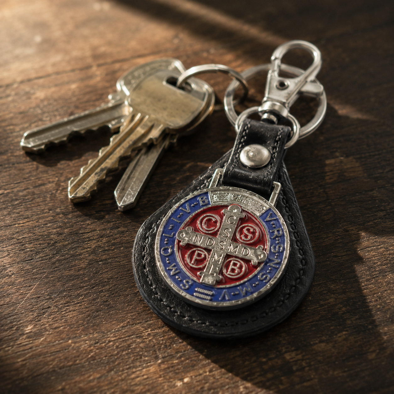 Guardian of the Road Saint Benedict Keychain