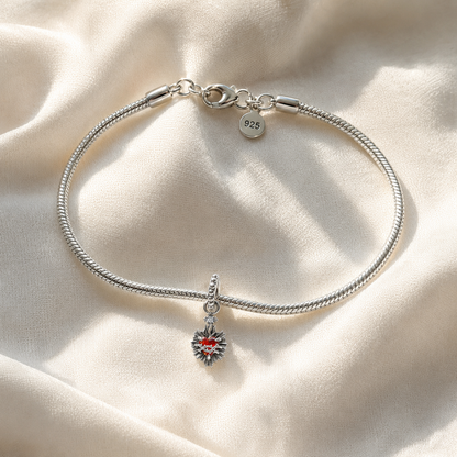 Sacred Heart of Jesus Charm — 925 Silver