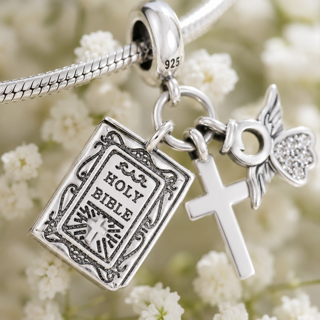 Holy Bible Charm 925 Silver