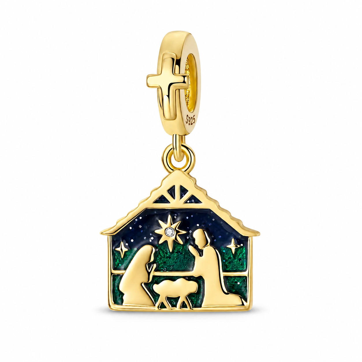 Christmas Nativity Charm 18k Gold Plated