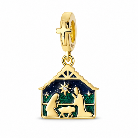 Christmas Nativity Charm 18k Gold Plated