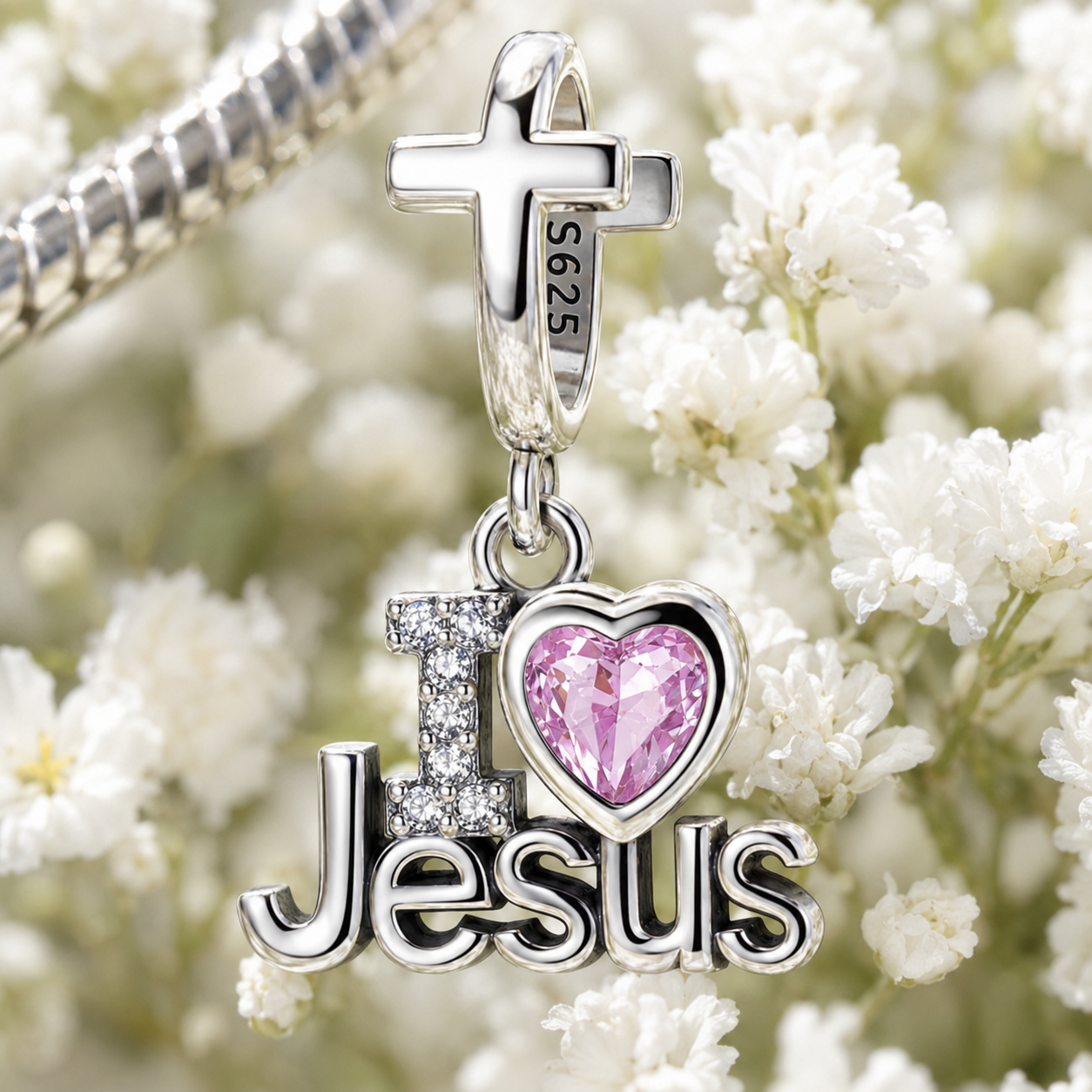 Love for Jesus Charm 925 Silver