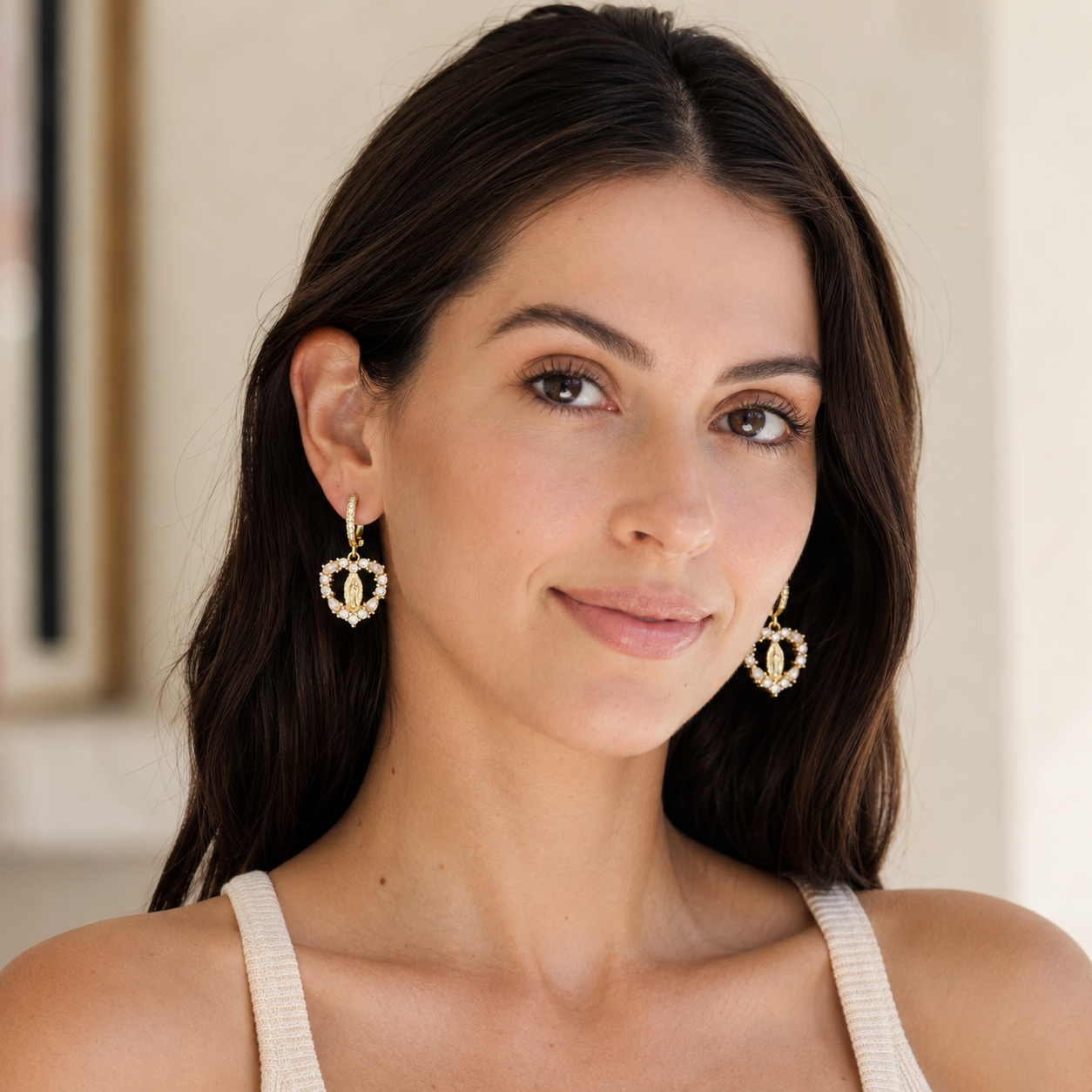 Grace of Guadalupe Heart Earrings