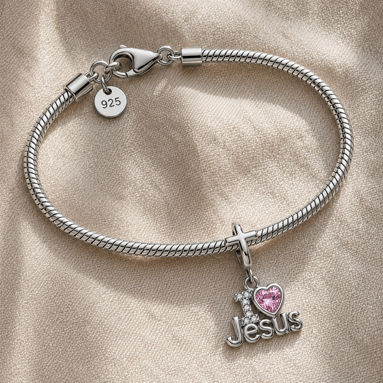 Love for Jesus Charm 925 Silver