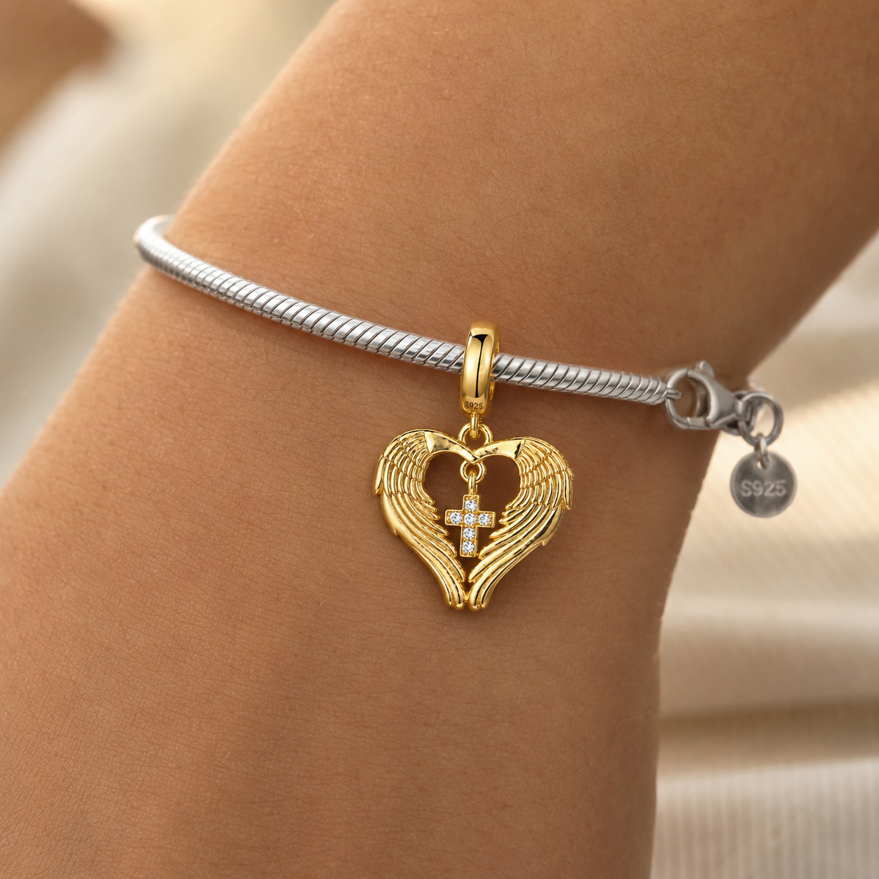 Angel Wings Charm 18k Gold Plated