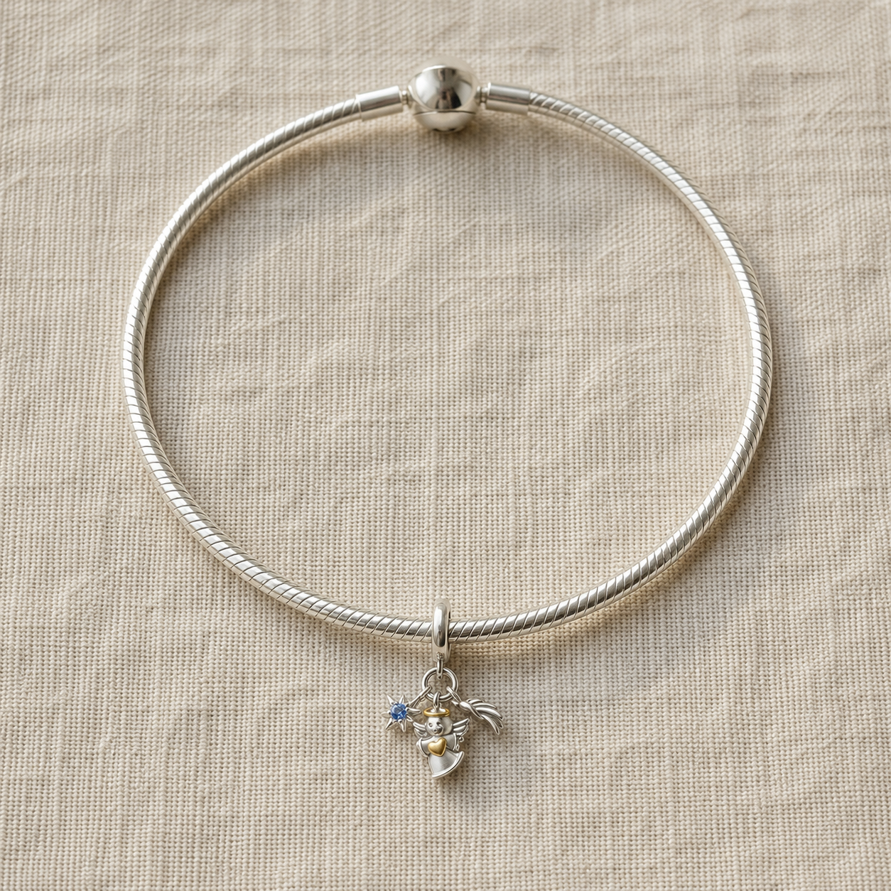 Angel of the New Dawn Charm 925 Silver