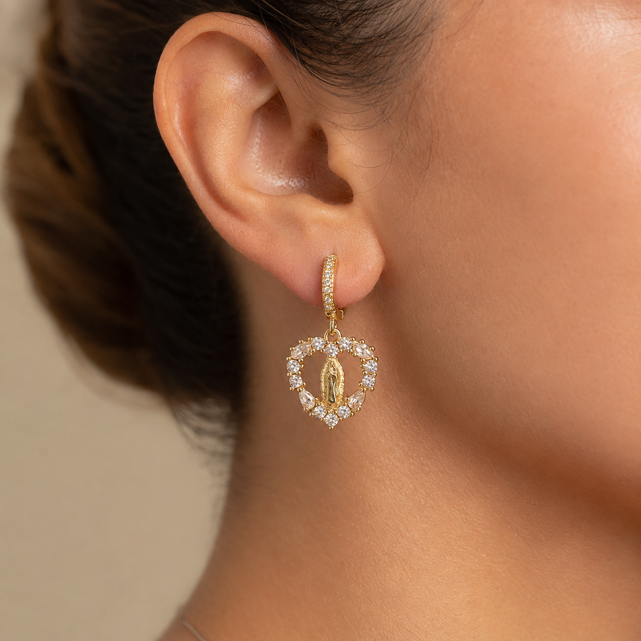 Grace of Guadalupe Heart Earrings
