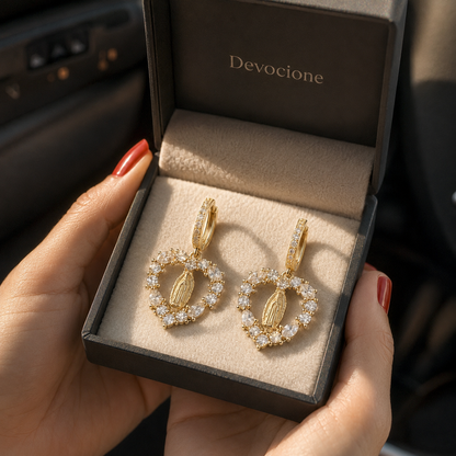 Grace of Guadalupe Heart Earrings