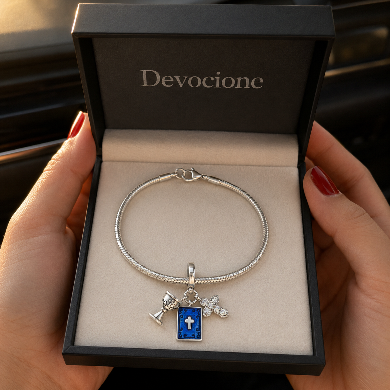 Chalice, Bible and Cross Charm 925 Silver