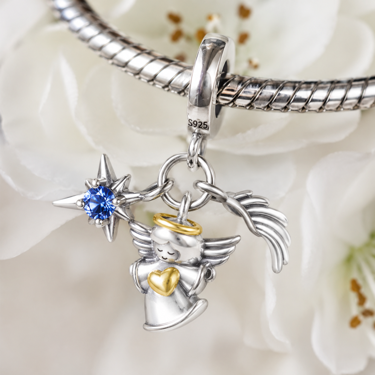 Angel of the New Dawn Charm 925 Silver