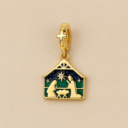 Christmas Nativity Charm 18k Gold Plated