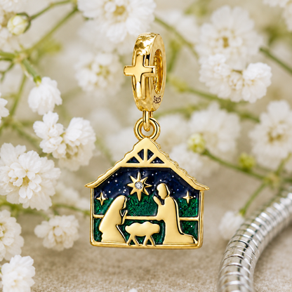 Christmas Nativity Charm 18k Gold Plated