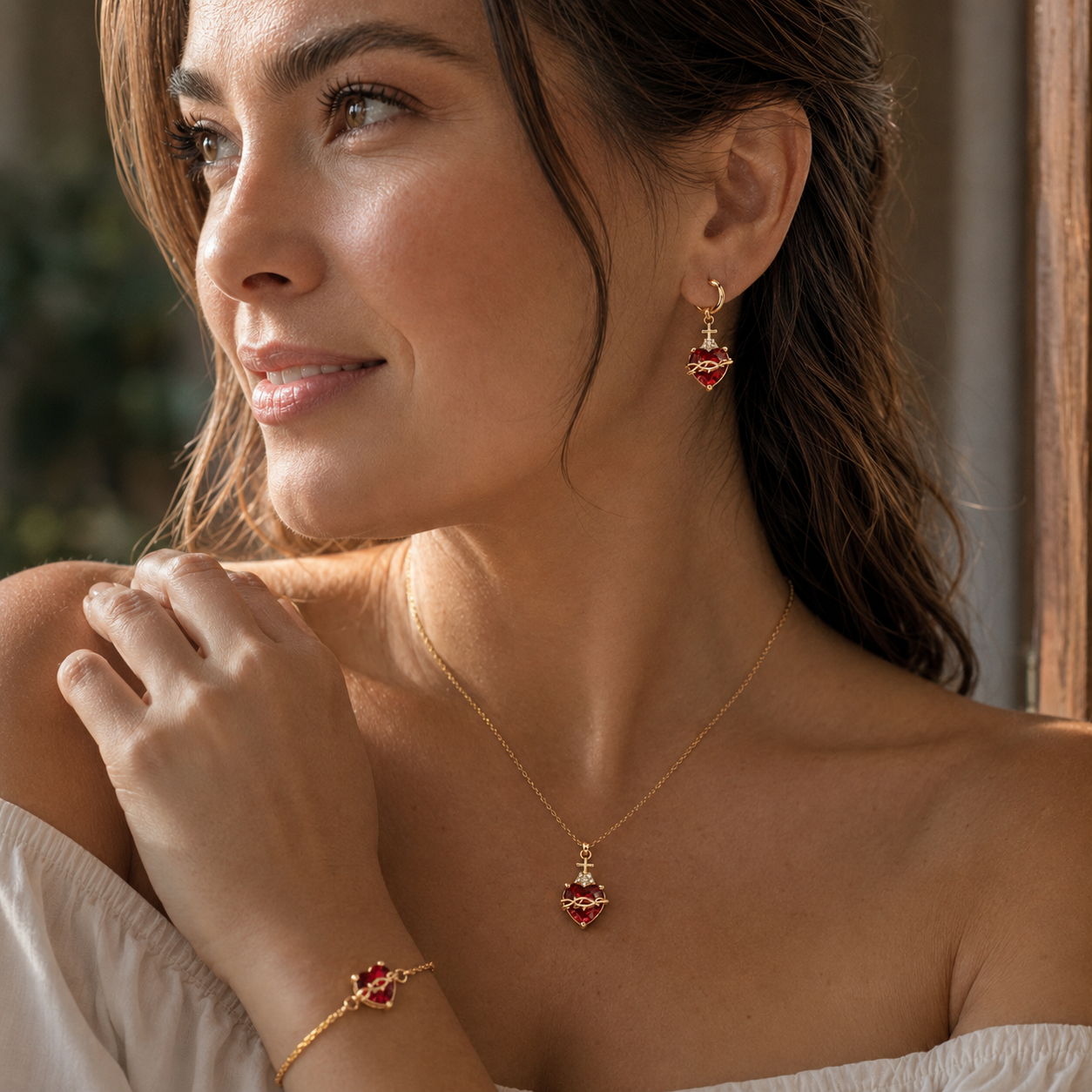 All My Heart Sacred Heart jewelry set